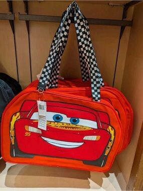 2026 Disney Park Pixar Cars Lightning Mcqueen Big Face Tote Shoulder Bag